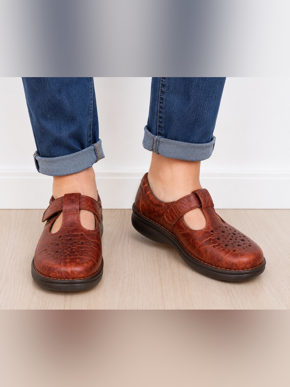 SAS Tripad Comfort Leather Mary Jane Shoes 7M Brown Made in USA $200